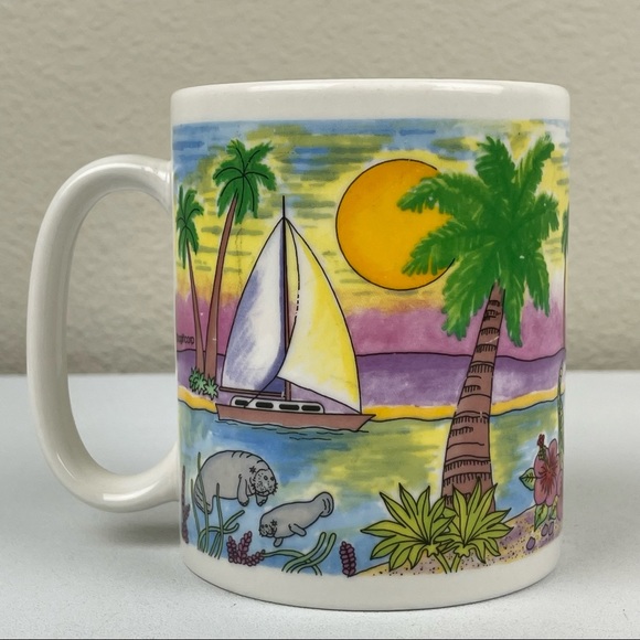 VTG Florida Graphic Print Map Mug White Ceramic Coffee Tea American Gift Collect - Picture 10 of 10